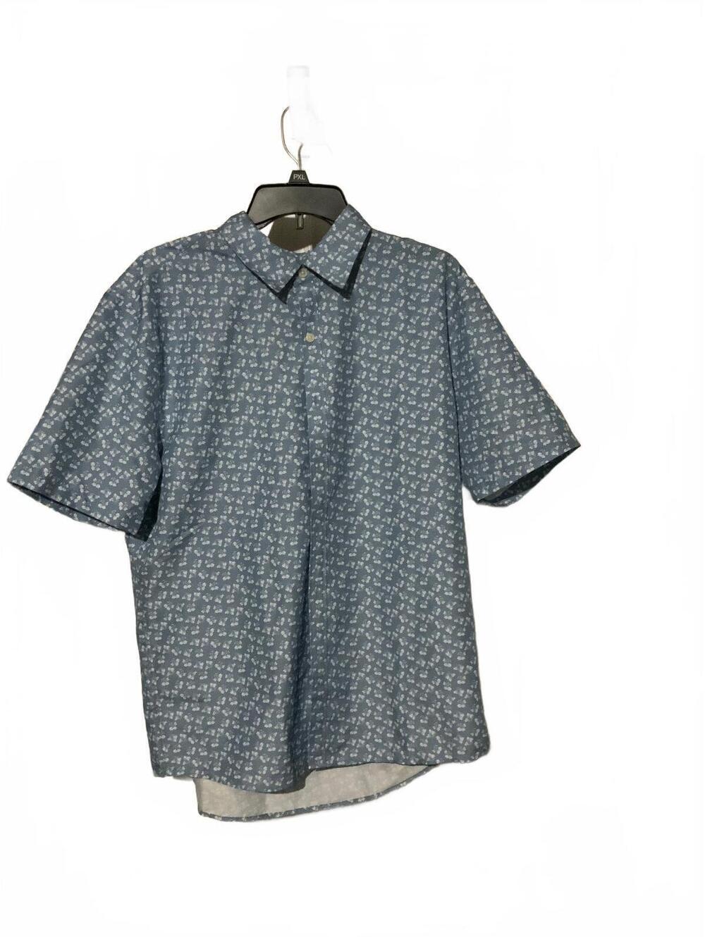Michael Kors Men's XL Short Sleeve Polo Shirt Blue Patterned